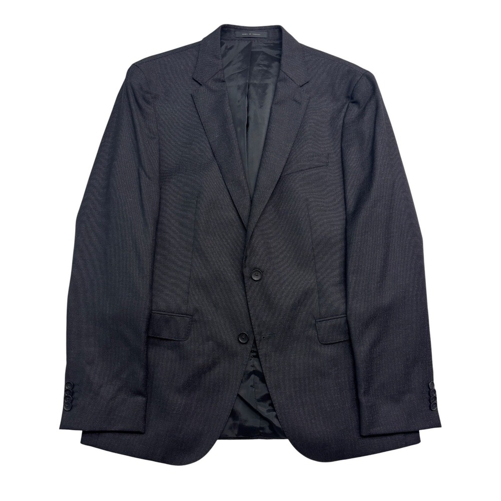 Hugo Boss 42R Black Fleck Novan6 Blazer Jacket Sport Suit Coat Wool Slim Fit